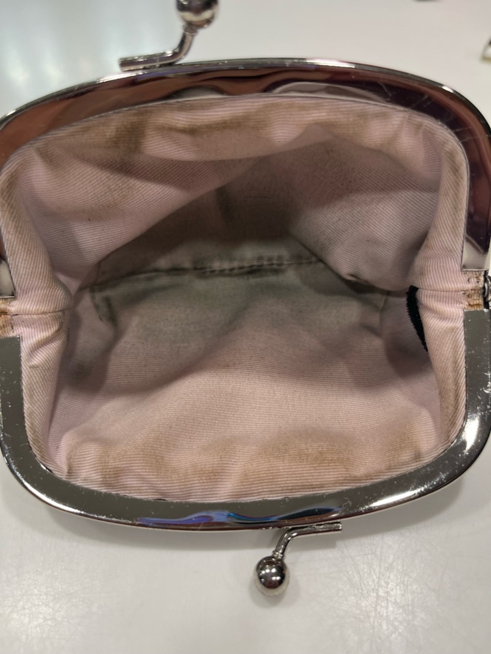 Coach Brown Signature Canvas Kiss-Lock Coin Pouch with Tag - Picture 4 of 7